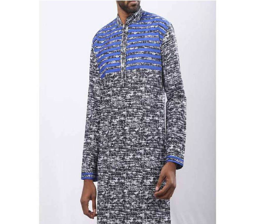Black Cotton Panjabi For Men