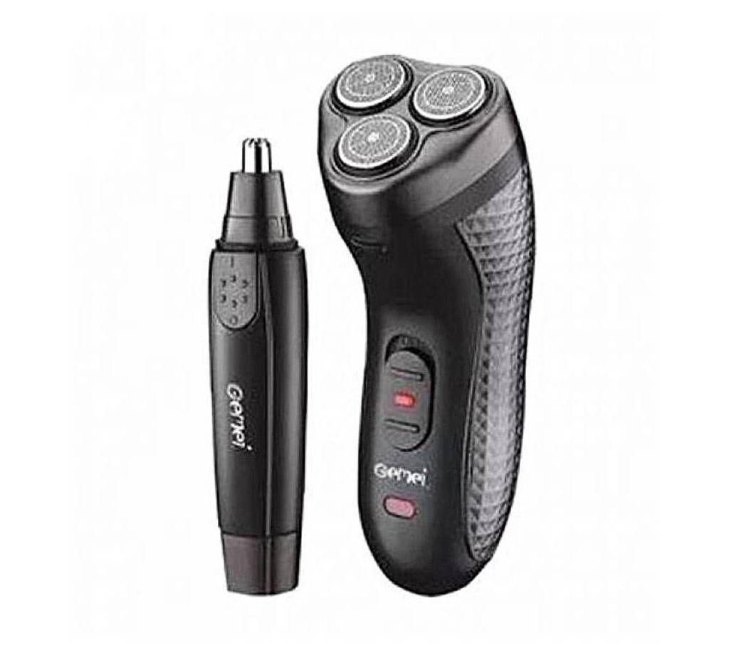 Gemei GM-7113 Shaver and Nose Trimmer for Men - Gray