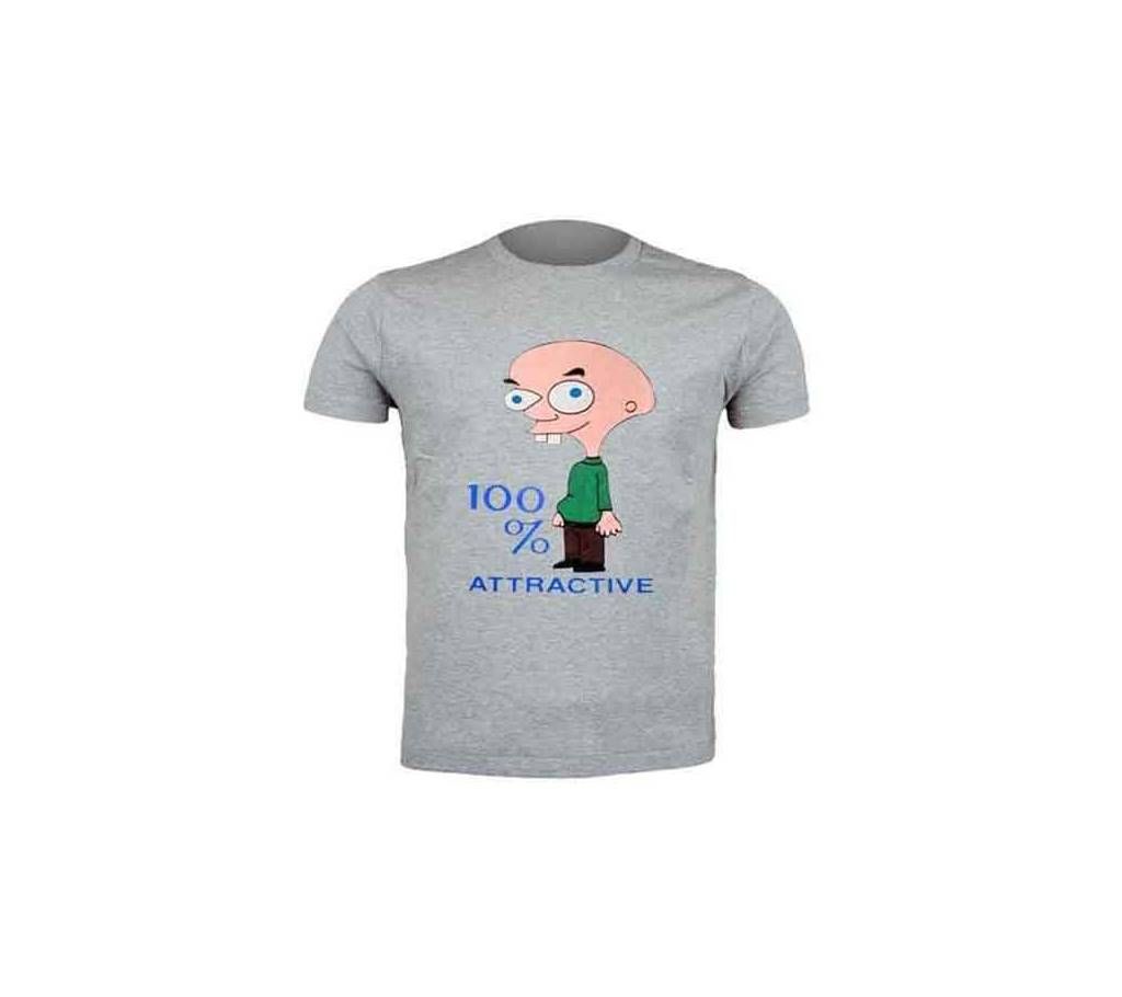 Attractive Design T-shirt (Ash)
