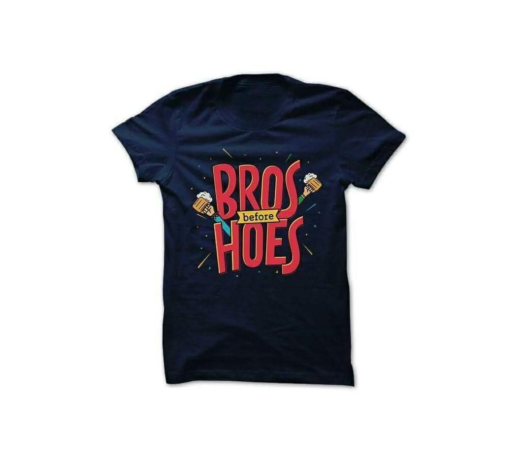 Bros before Hoes Menz Round Neck T-Shirt