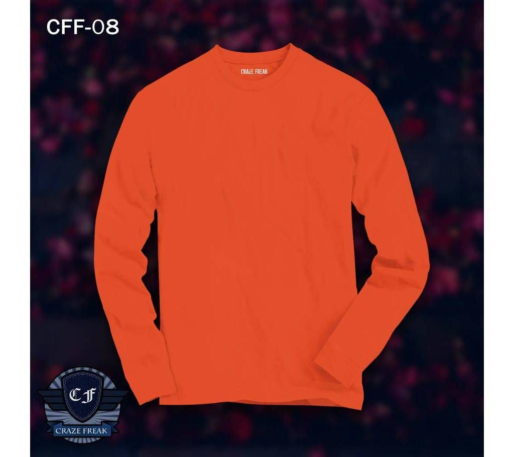 ORANGE FULL SLEEVE COTTON T-SHIRT