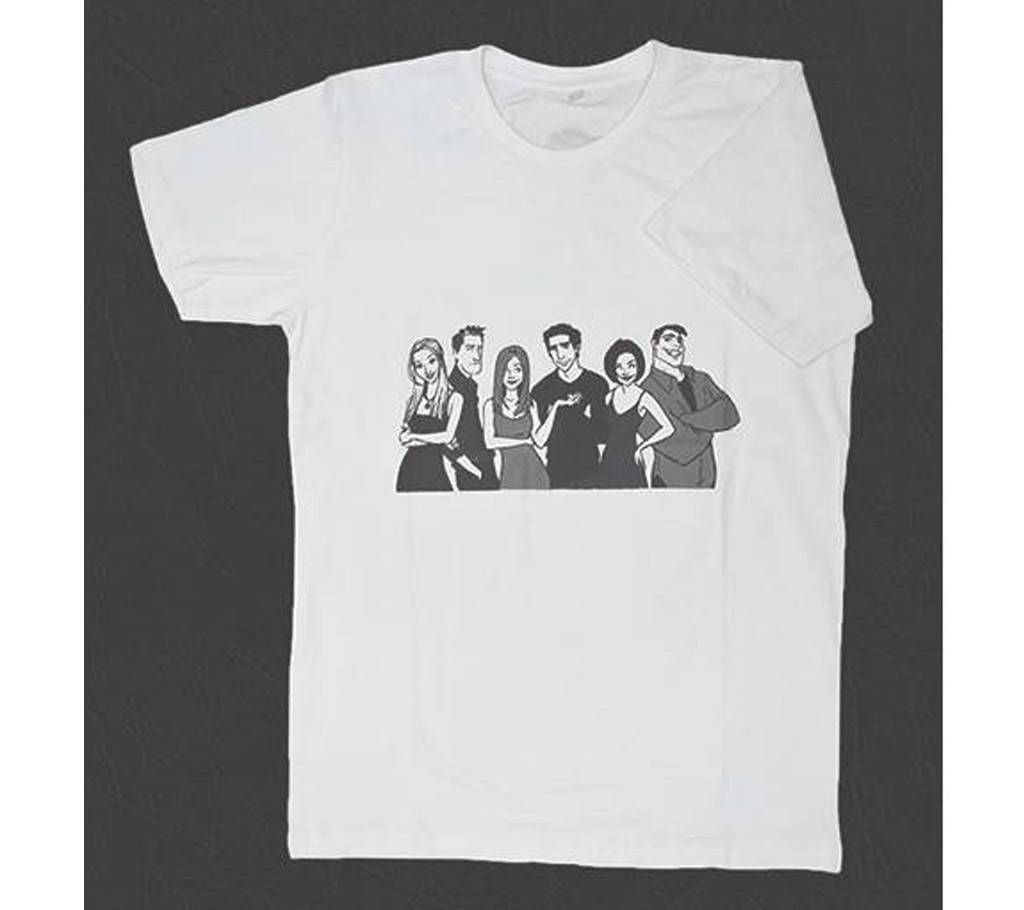 Friends Illustrated Gents Half Sleeve Cotton T-Shirt 
