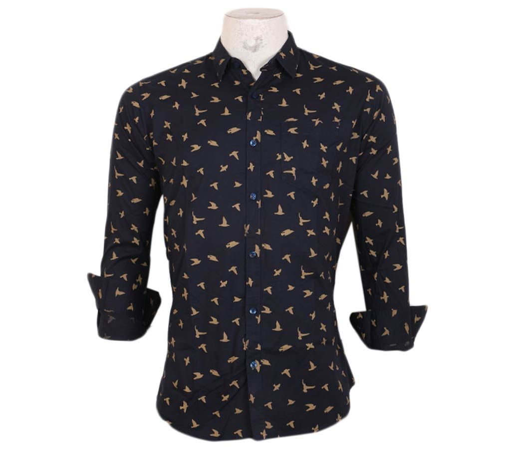 100% Cotton poplin Bird printed  shirt