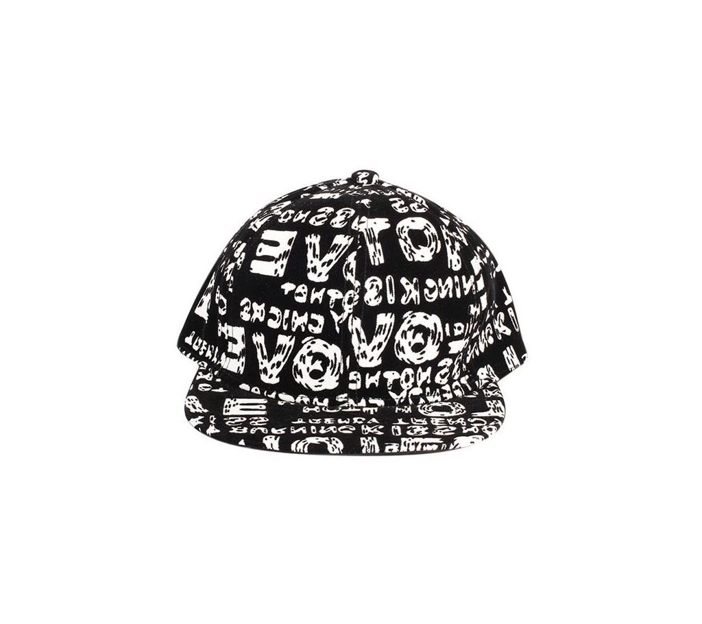 Black And White Cotton DJ Hip Hop Cap For Men