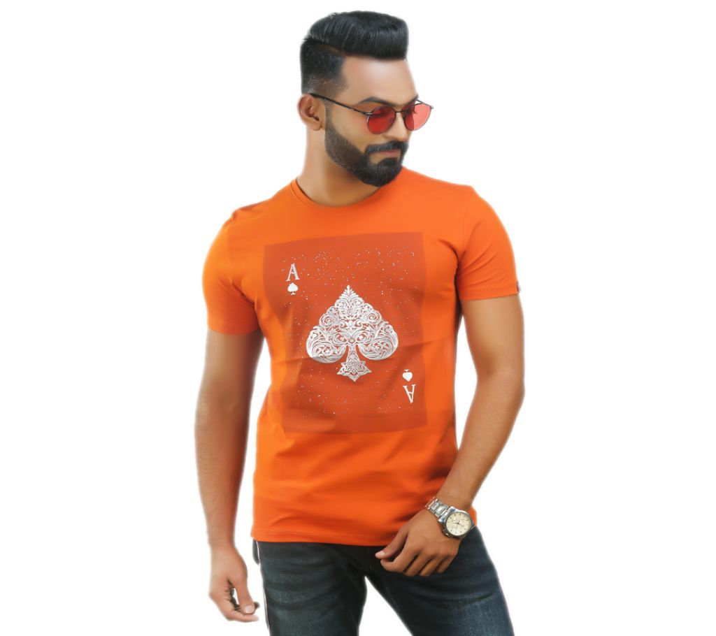 Tekka Half Sleeve Casual Regular Fit Mens T Shirt Camel