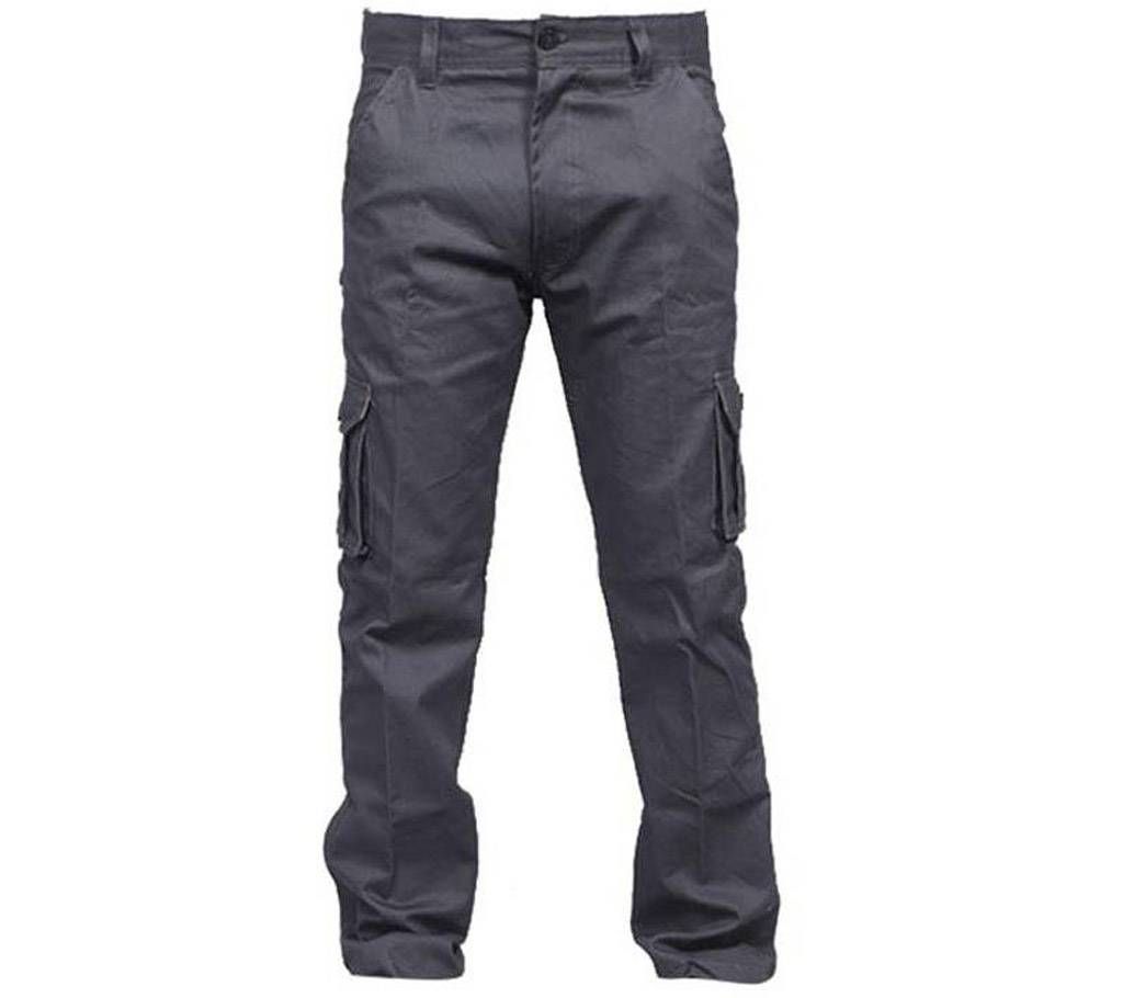 Grey Twill Cargo Pants for Men