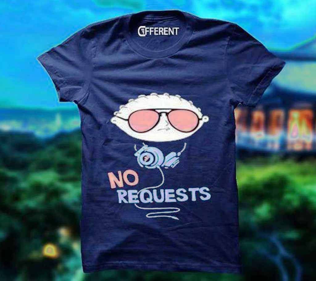 "No Requests" Gents Half Sleeve Cotton T-shirt 