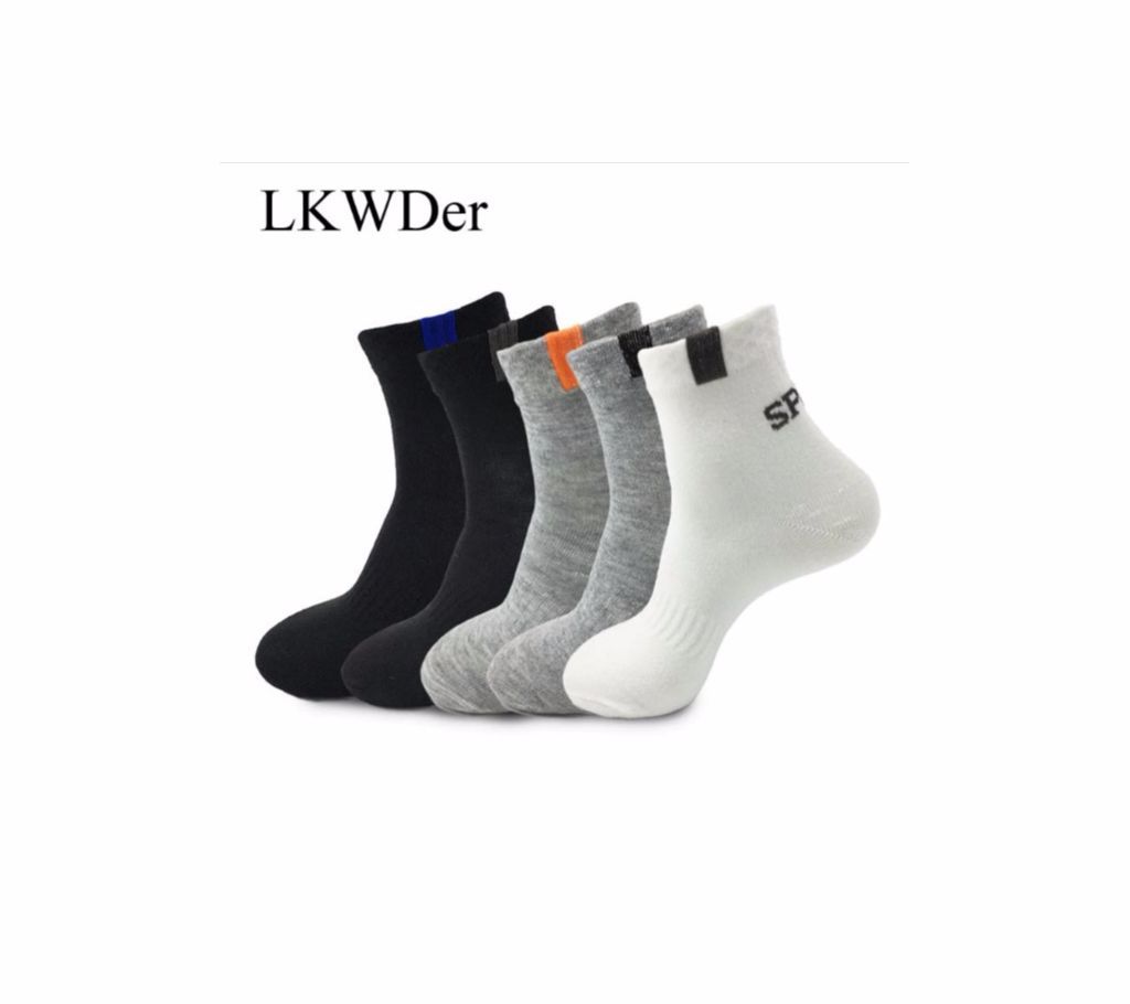 5 Pairs/lot Spring Autumn  Long Tube Cotton Sweat-absorbent Socks