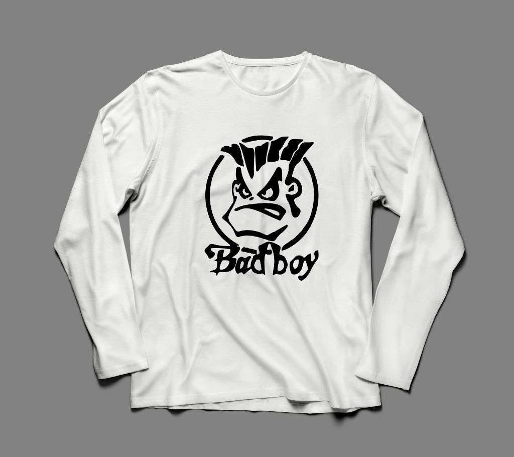 Bad Boy LONG SLEEVE WHITE COTTON TSHIRT FOR MEN