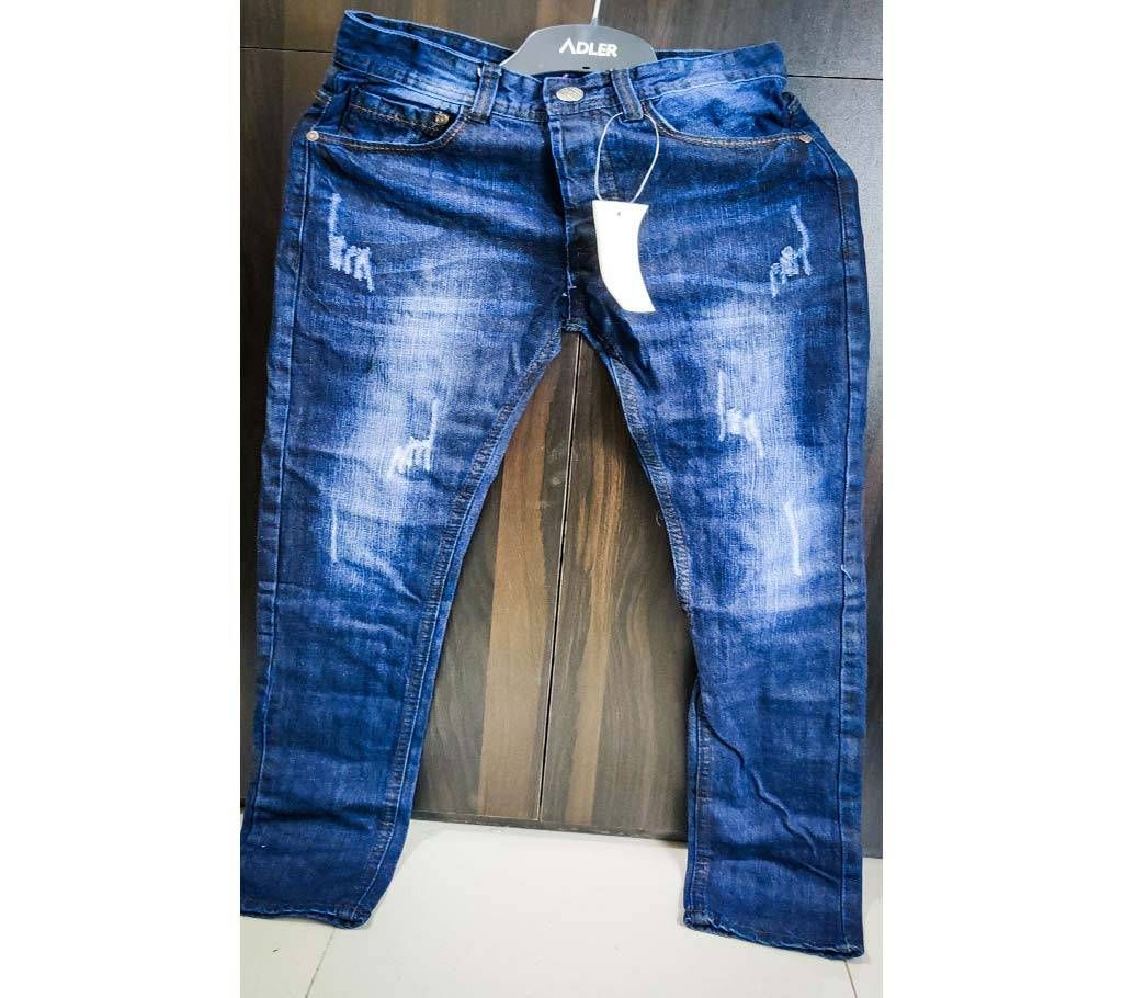 Navy Blue Denim Jeans For Men (100% Cotton)