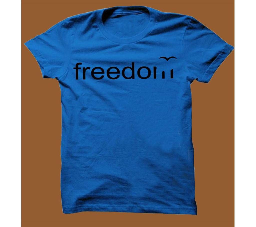 Royel Blue Cotton Short Sleeve T-Shirt for Men RBTS001