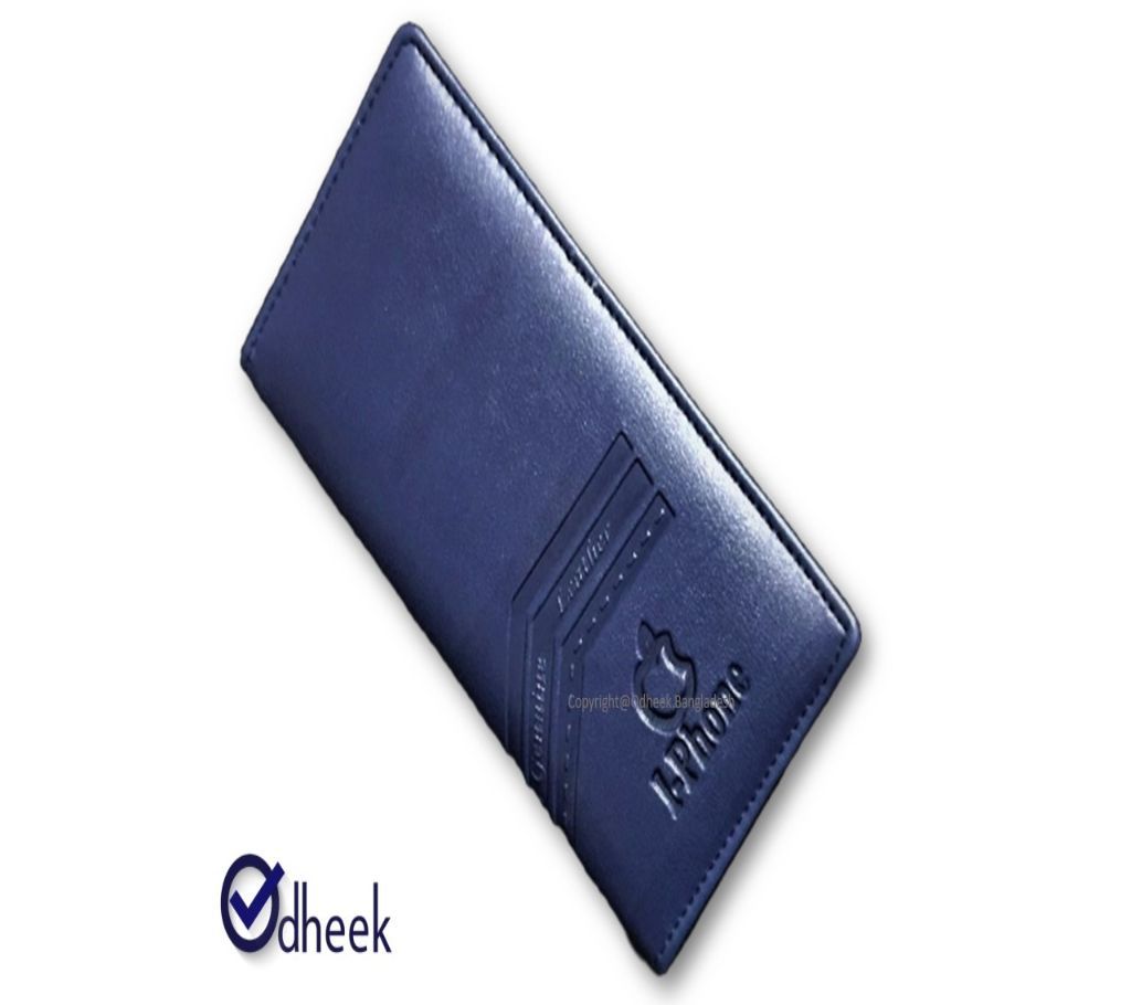 Long Wallet Cum Mobile Cover for Men Women Color Navy Blue