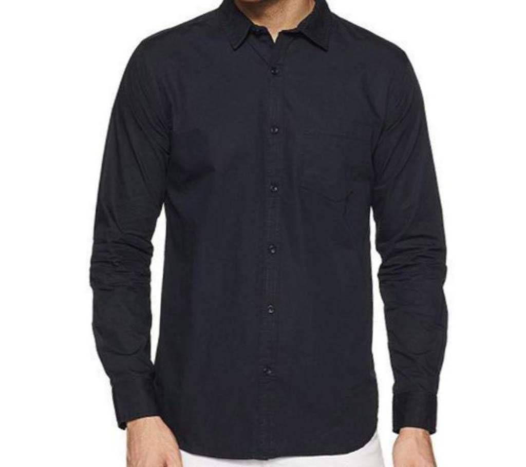 Full sleeve Casual Cotton Shirt For Men  Fade Black