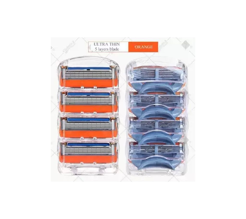 GFLV? 4pcs 5 Layers Blades Shaving Razor Shaver Heads Replacement for Gillette