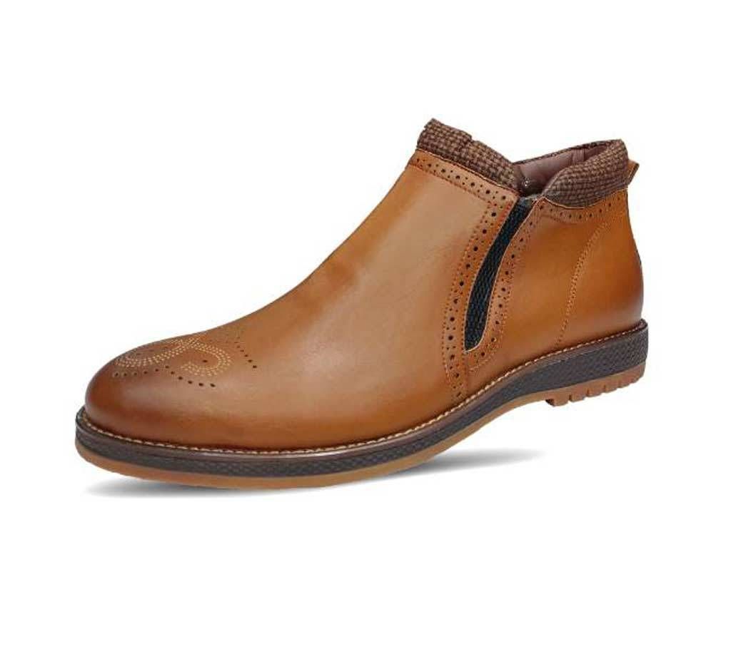 Menz Leather Boot Shoe Brown Color