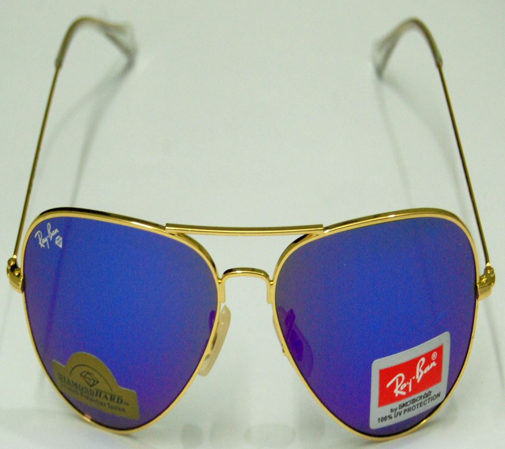 Ray.Ban Golden-Blue Design Diamond Glass