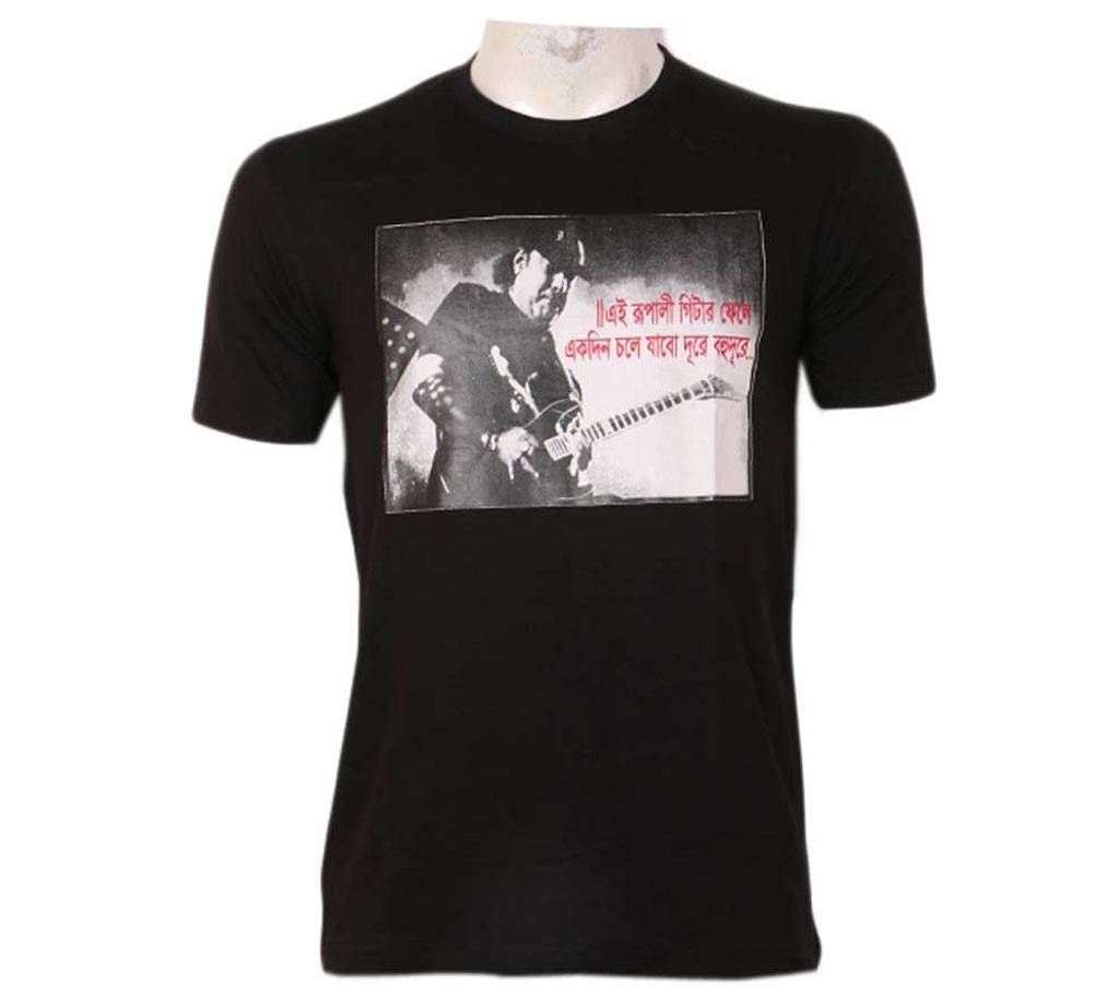 EXCLUSIVE MEN'S RUBBER PRINTED R-NECK SHORT SLV T-SHIRT