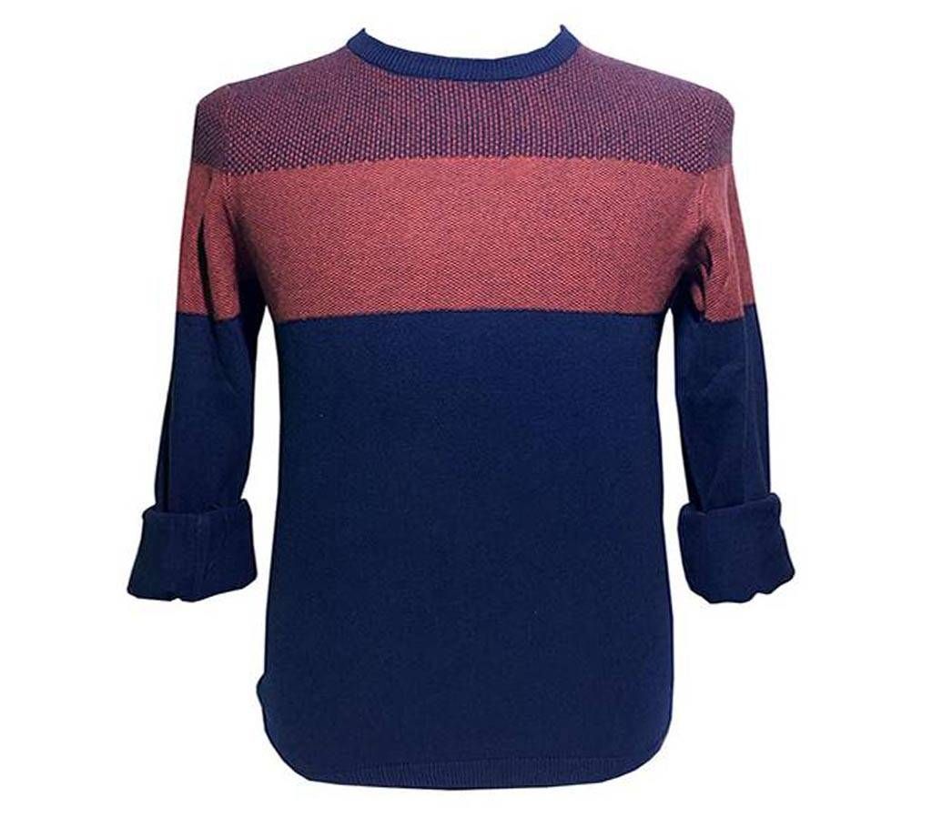 Multi color round neck long sleeve T-shirt