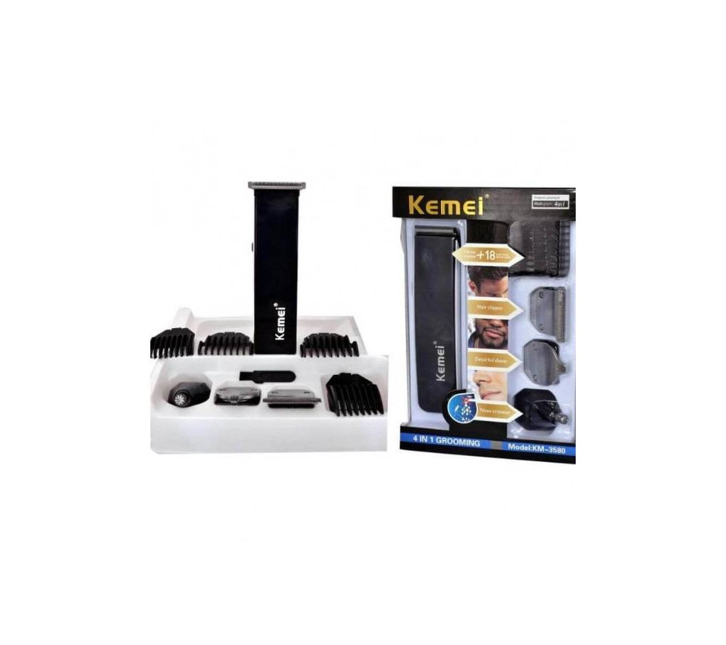 Kemei KM-3580 (4-In-1) Grooming Trimmer/Clipper Set