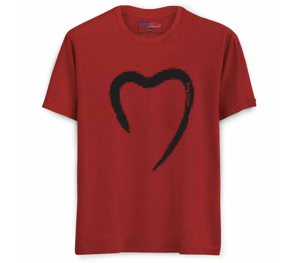 Summer Cotton t-shirt  (Maroon - Love Shape)