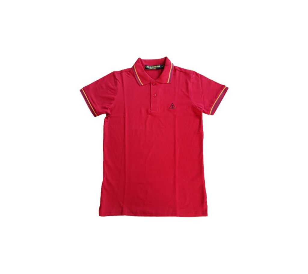 Deep Red Polo T-shirt For Men