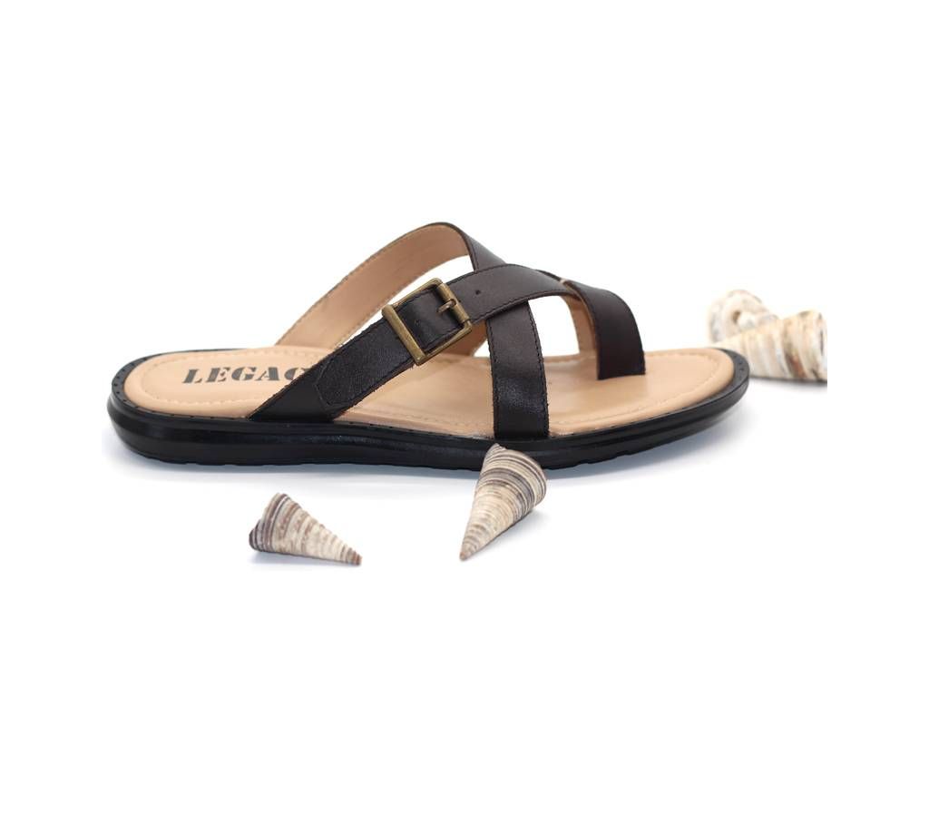 Menz Casual Leather Sandals LFL-015  Dark Brown