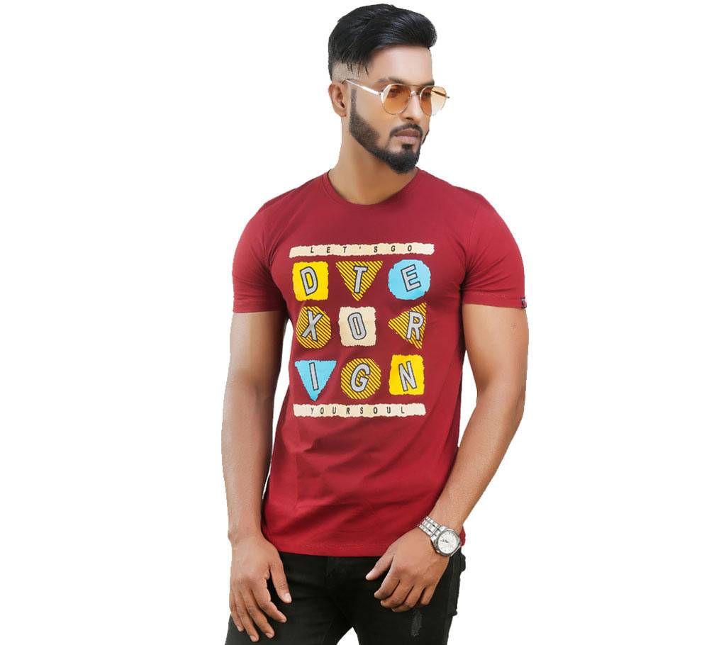 Mens Cotton Half Sleeve Casual T Shirt D134