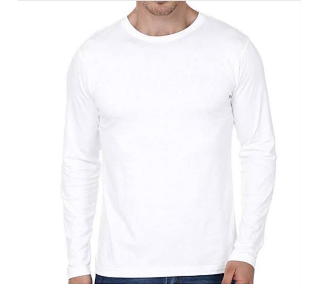 Full Sleeve White T shirt For Men