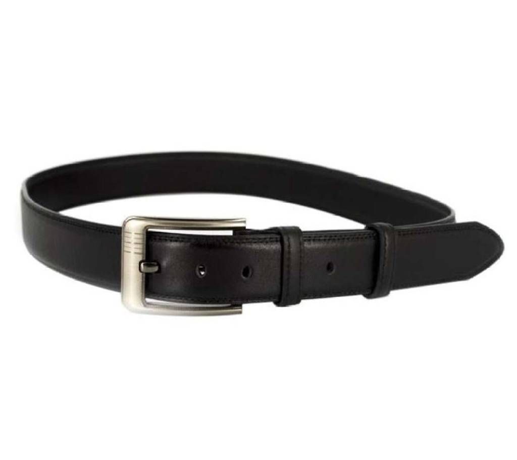 Black Original Leather Formal Belt For Men-CSB-167