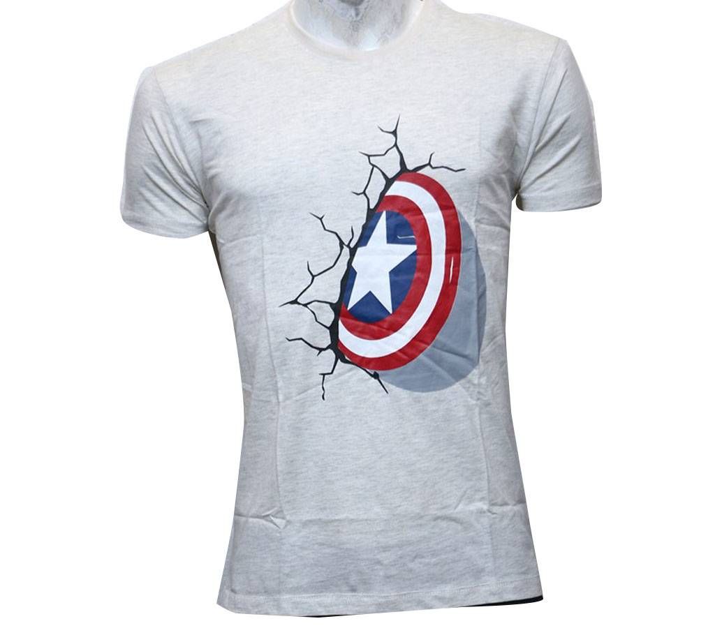 Captain America Mens T- Shirt - Grey