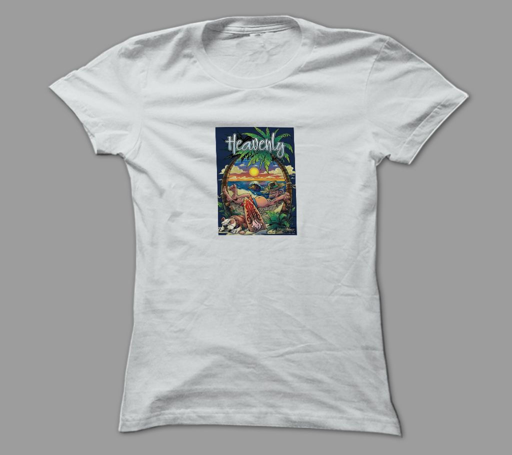 Heavenly Beach White Polyester T-Shirt