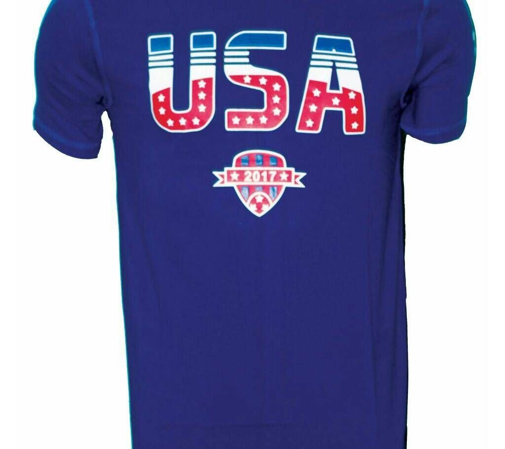 USA Half Sleeve Cotton T-Shirt Men