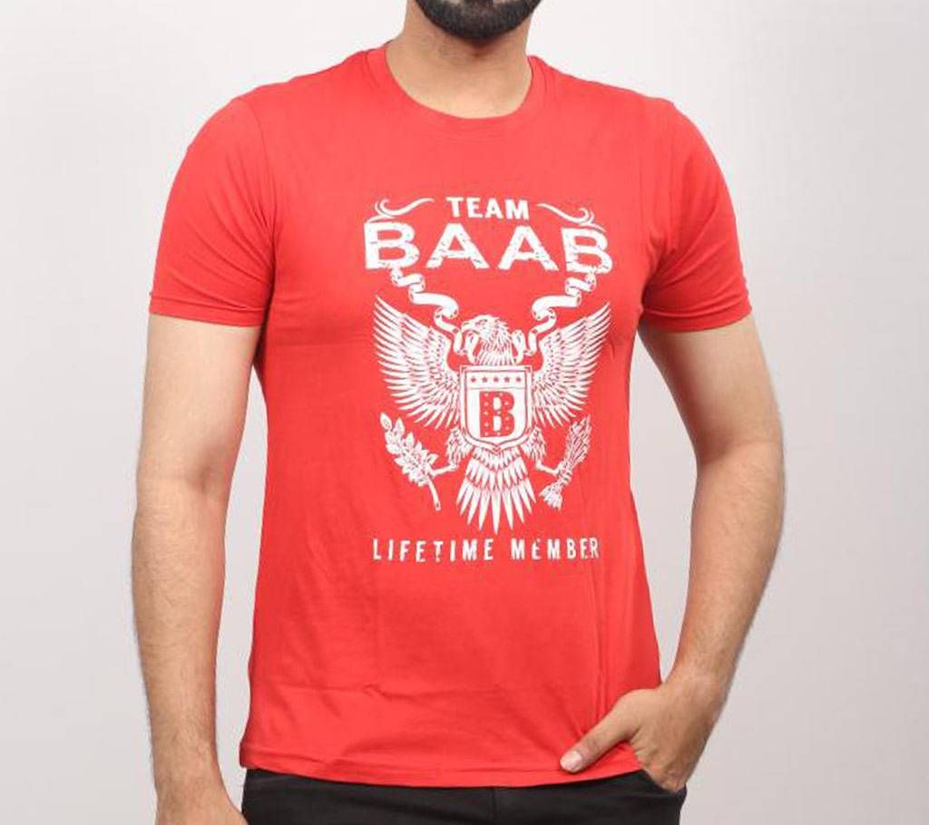 Red BAAB Cotton T-Shirt for men