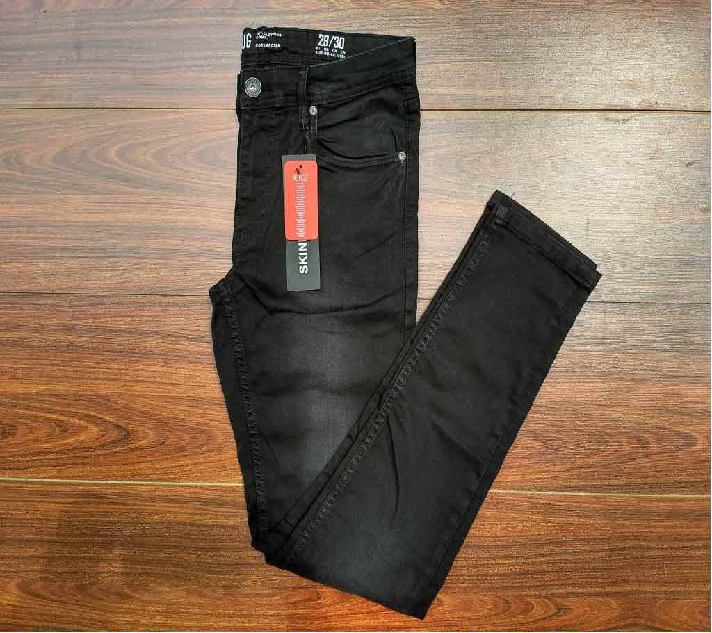 Black Cotton Slimfit Jeans For Men