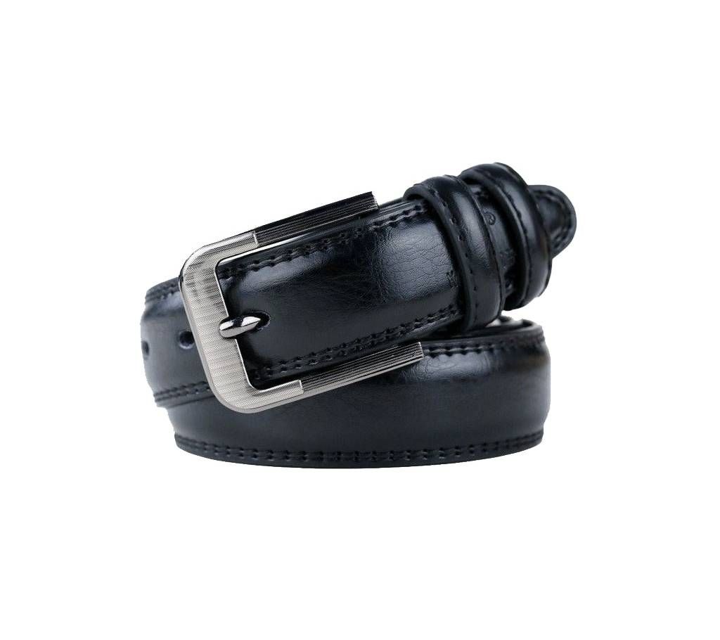 Black Leather Formal Glossy Belt  for Men