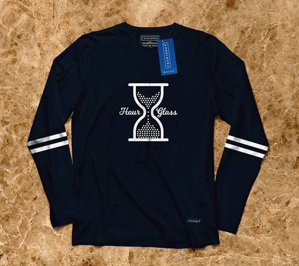 Navy Blue Long Sleeve T-Cotton Shirt 