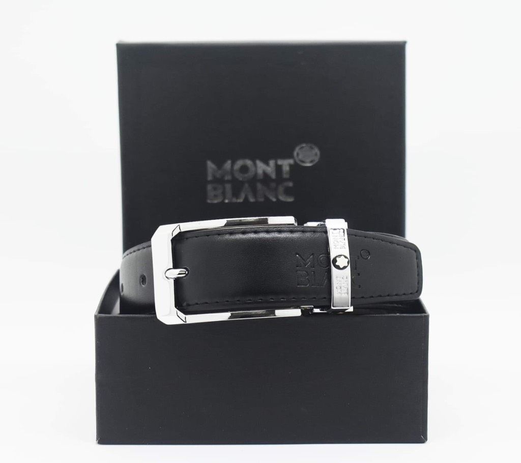 Silver buckle Formal belt for men