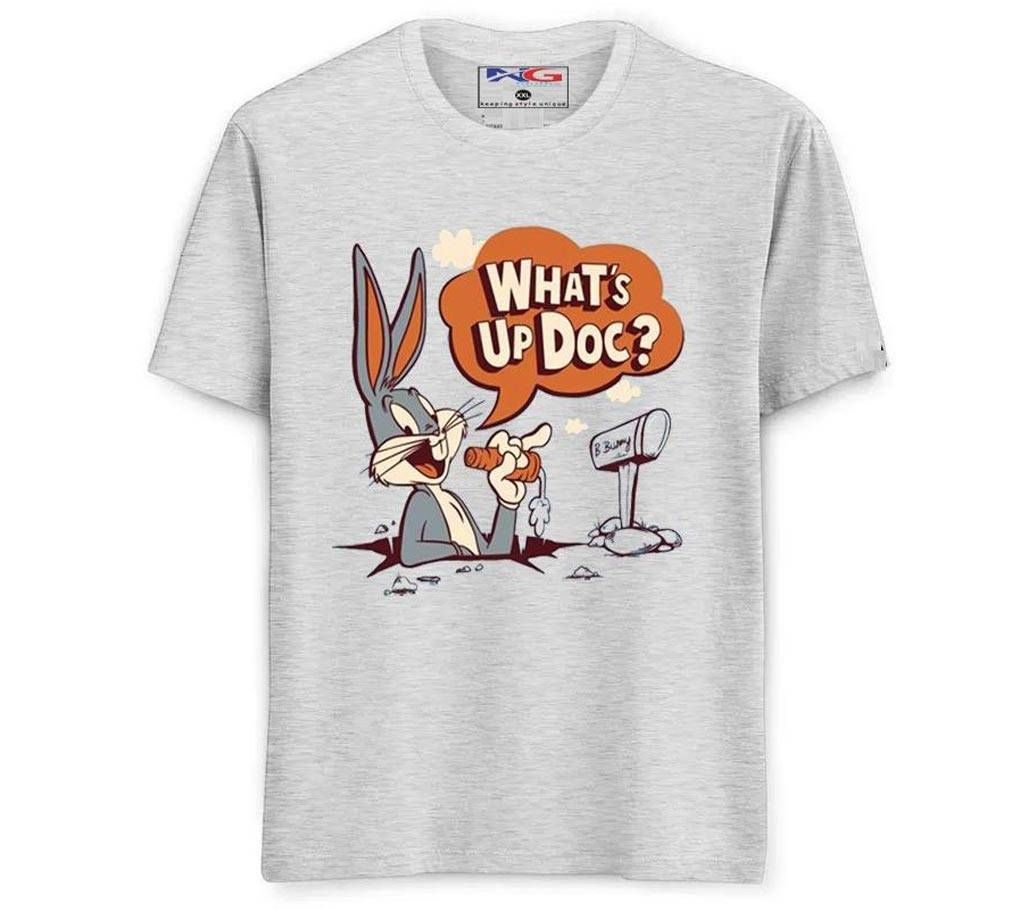 Rubber Print Summer T-shirt - 586 - Ash White - Whats up Doc - LEB
