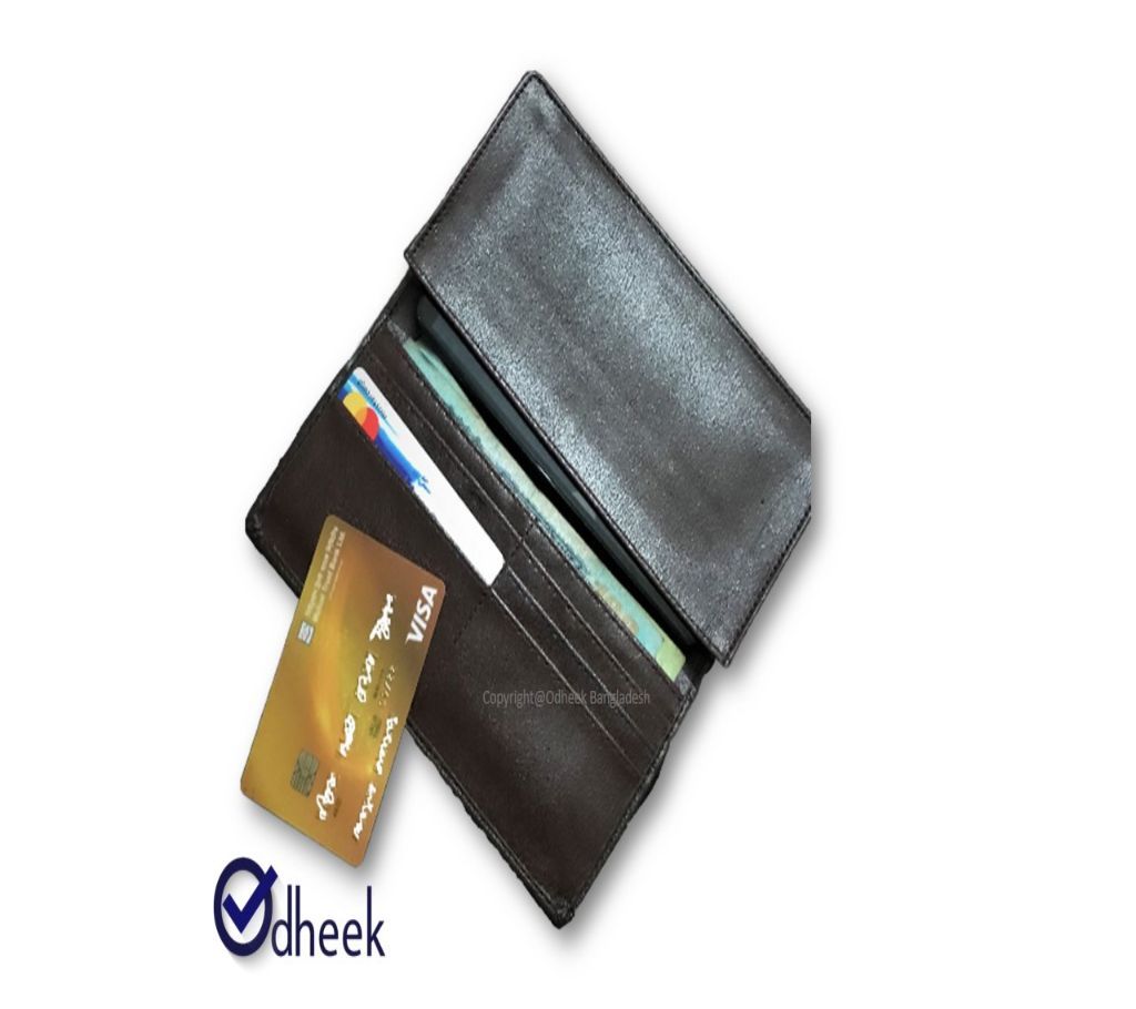 Long Wallet Cum Mobile Cover for Men Women Color Chocolate