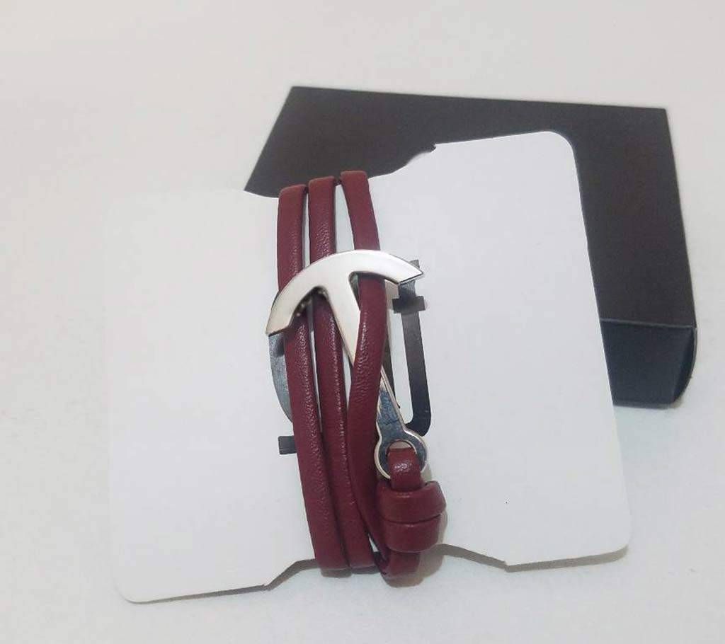 LEATHER ANCHOR BRACELET for men (LSGR1)