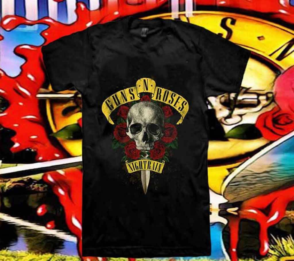Guns N roses half sleeve gents cotton t shirt 
