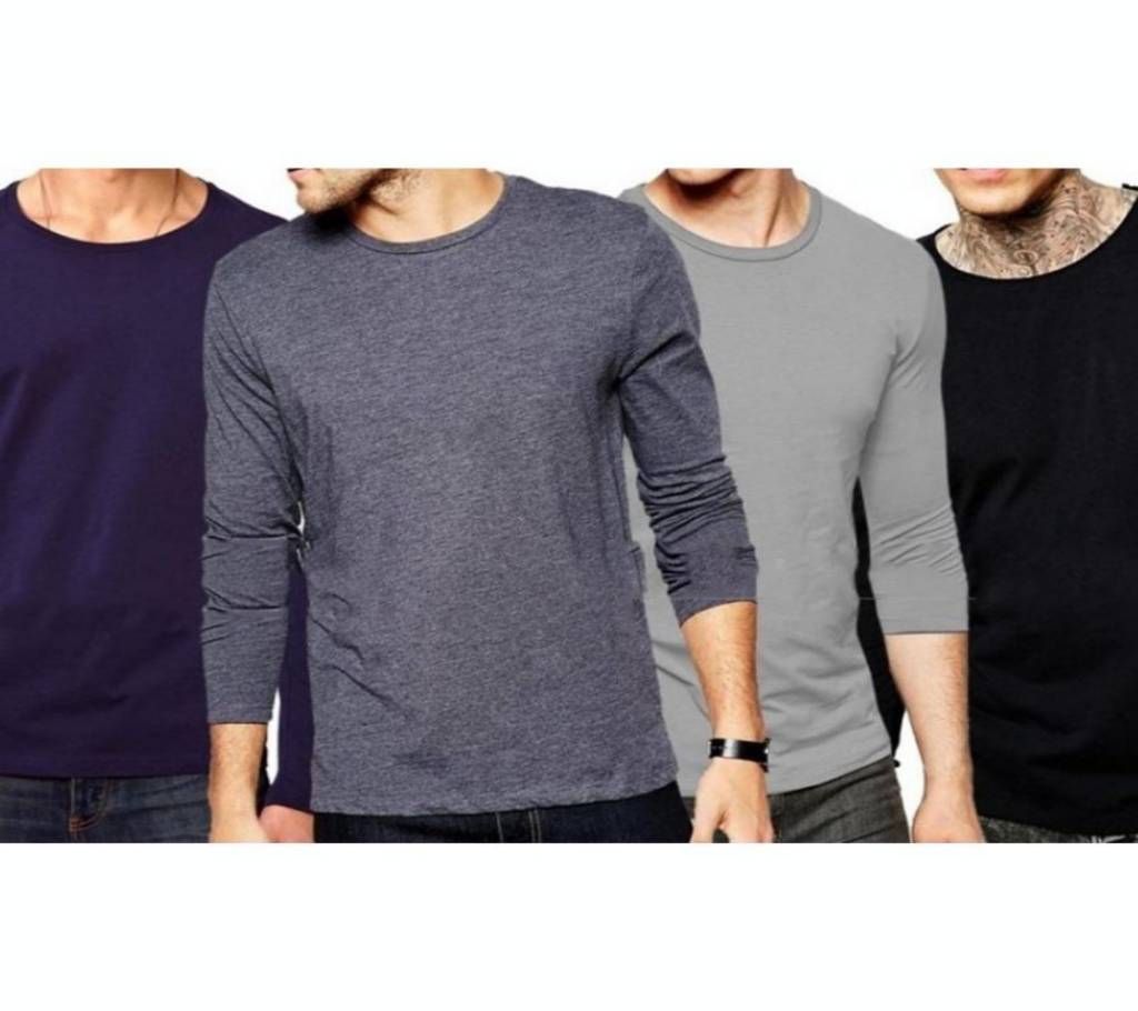 Full Sleeve men's round neck t-shirt Combo Pack.