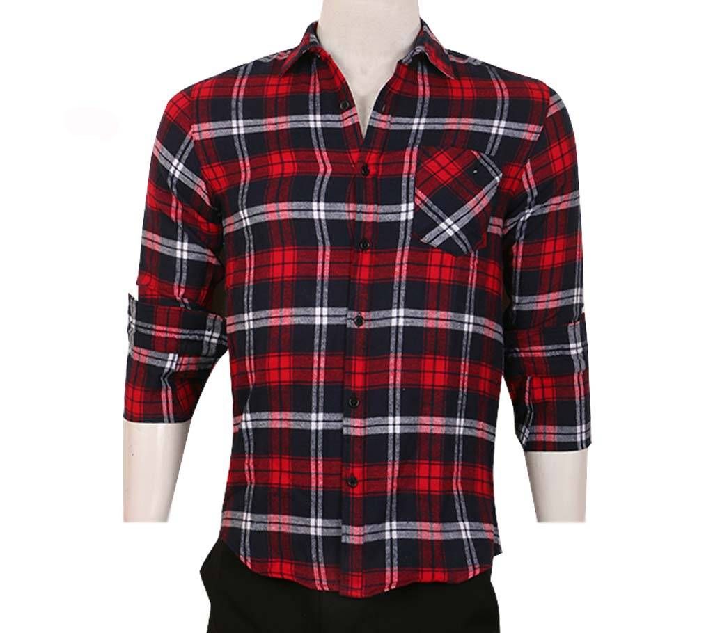Menz Flowers Sleeve Denim Casual Shirt