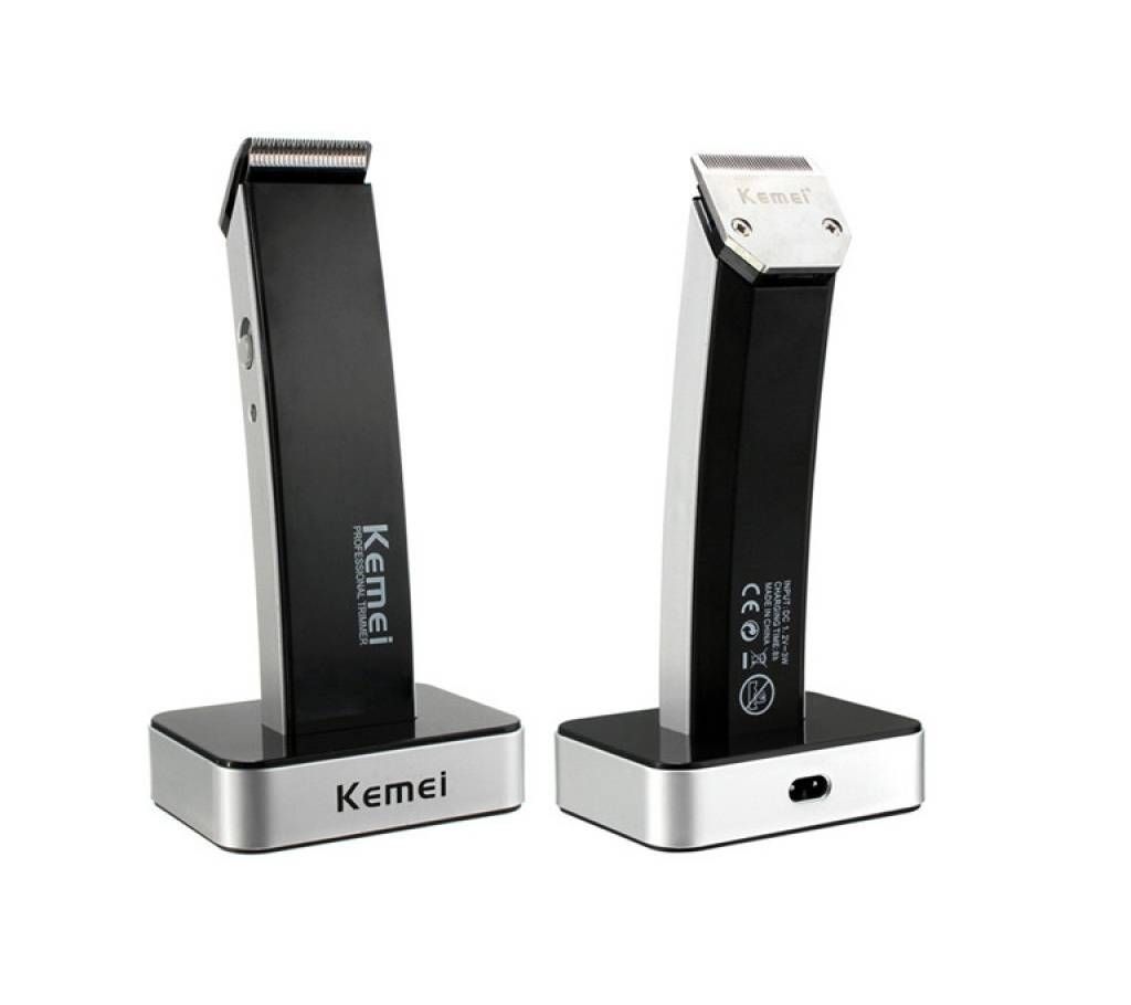 Kemei KM-619 Exclusive Rechargeable Beard Trimmer Hair clipper - Black and Silver By Shaver Shop