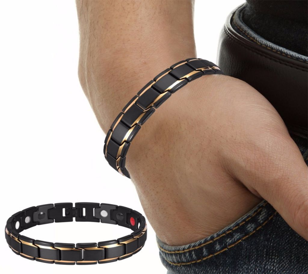 Health Energy Bracelet Bangle Men 316L Stainless Steel 3 in 1 Bio Magnetic Bracelet.