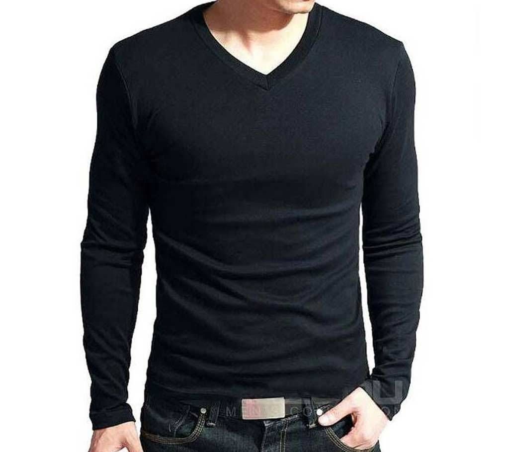 Mens Long Sleeve V- Neck t-shirt