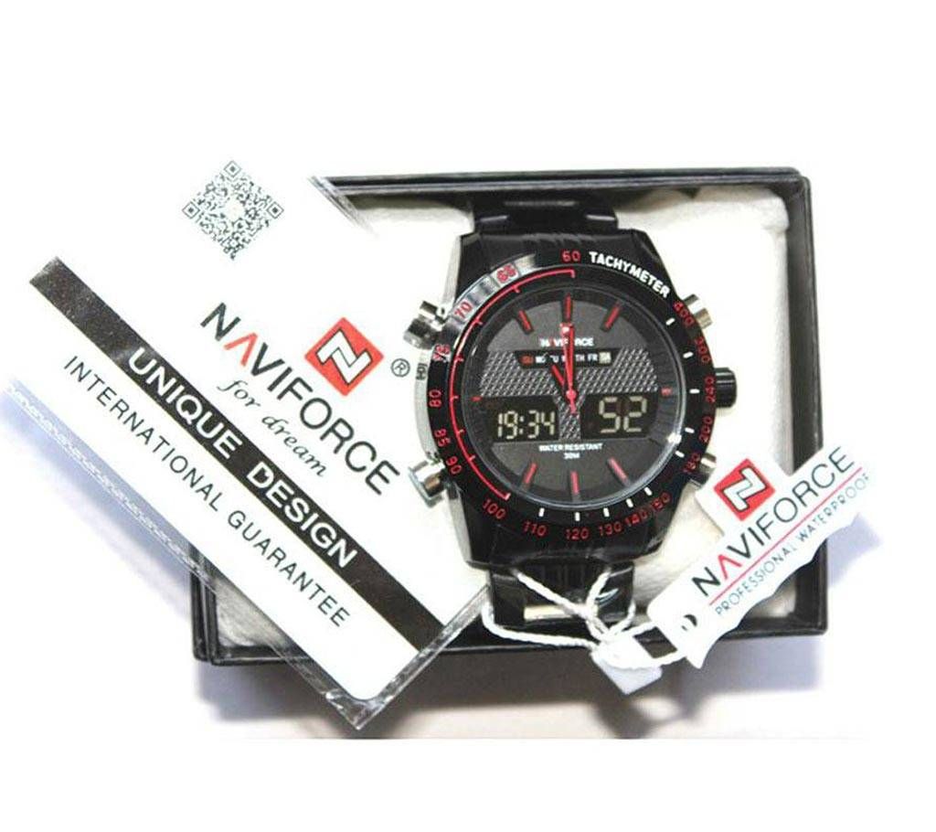 Naviforce Analog-Digital Black Dial Mens Watch