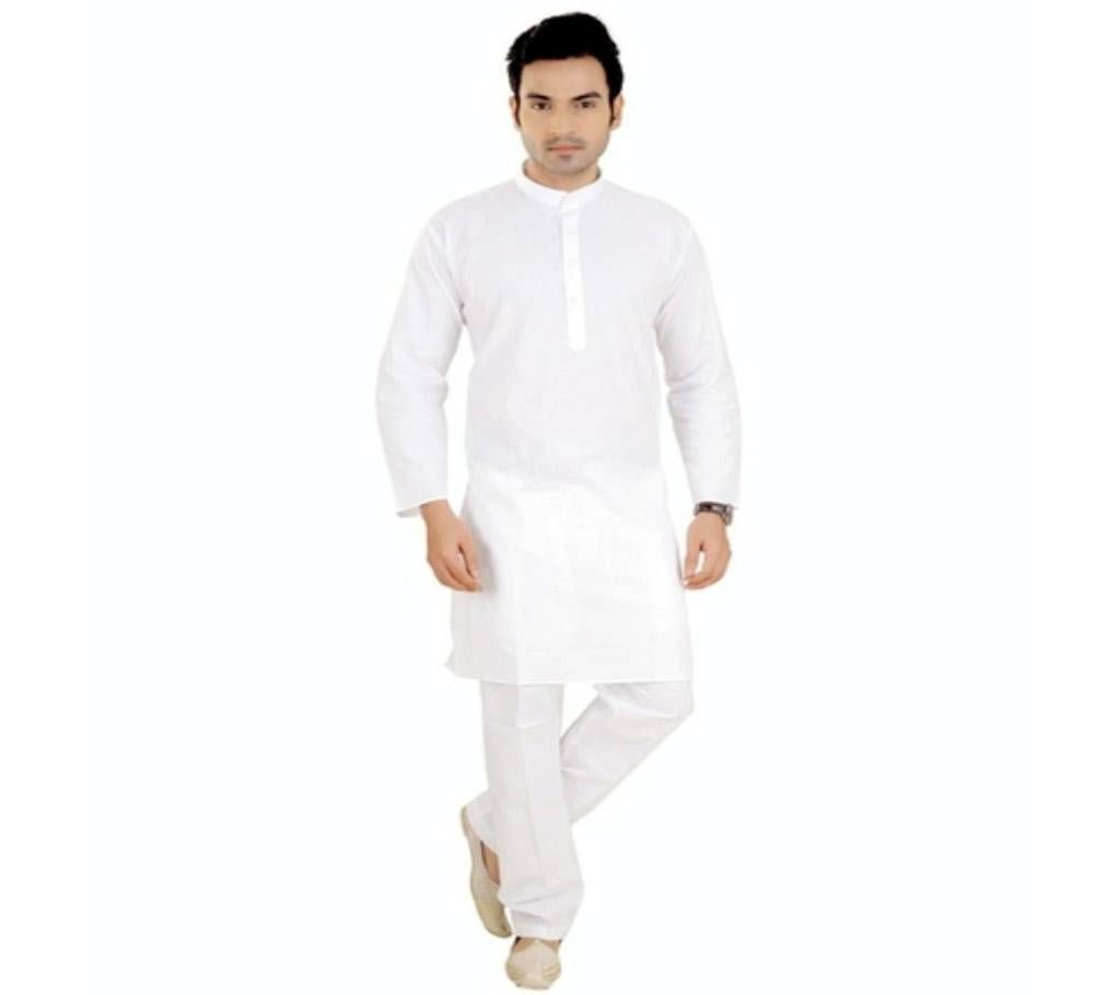 white color Fashionable short panjabi for Man.