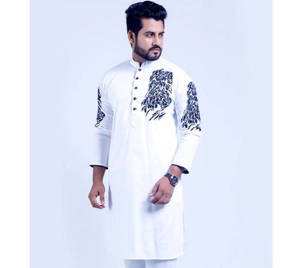 Semi Long Cotton Punjabi (Design)