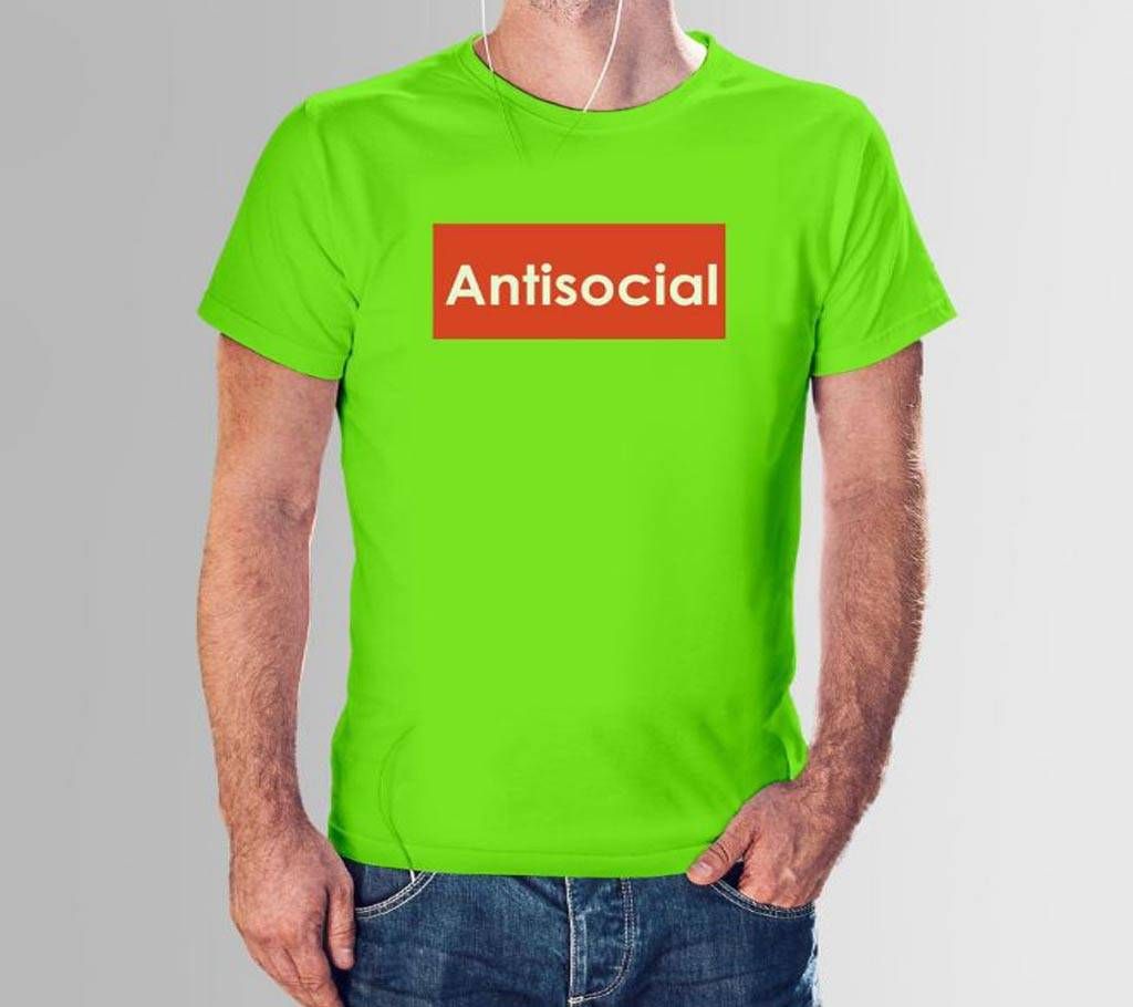 Rubber Print Cotton T-shirt-Antisocial